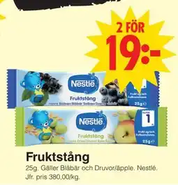 Matöppet Fruktstång erbjuda