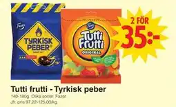Matöppet Tutti frutti - Tyrkisk peber erbjuda