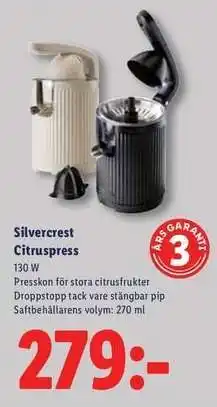 Lidl Silvercrest Citruspess erbjuda
