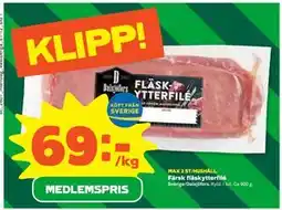 Stora Coop Färsk fläskytterfilé, Medlemspris erbjuda
