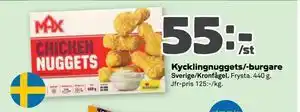 Kycklingnuggets/-burgare