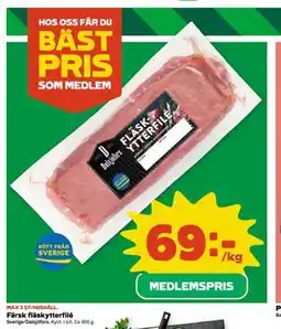 Coop Färsk fläskytterfilé, Medlemspris erbjuda