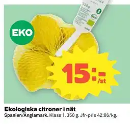 Coop EKOLOGISKA CITRONER I NÄT erbjuda