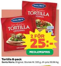 Coop TORTILLA 8-PACK erbjuda