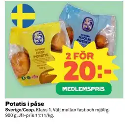 Coop Potatis i påse erbjuda