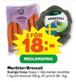 Stora Coop MORÖTTER/BROCCOLI erbjuda