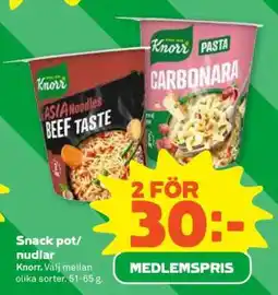 Stora Coop Snack pot/nudlar erbjuda