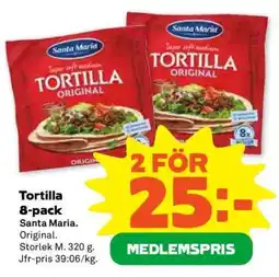 Stora Coop TORTILLA 8-PACK erbjuda