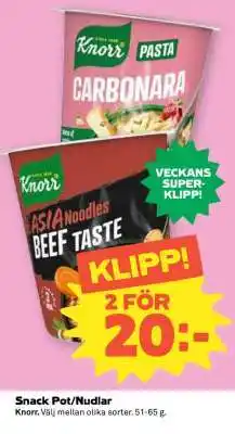 Coop Snack pot/nudlar erbjuda