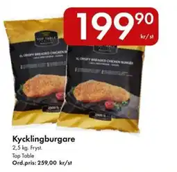 Snabbgross TOP TABLE Kycklingburgare erbjuda