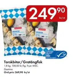 Snabbgross Gastrino Torskbitar/Gratängfisk erbjuda