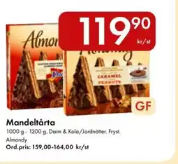 Snabbgross Almondy Mandeltårta erbjuda