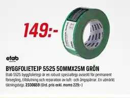 Tools Byggfolietejp 5525 50mmx25m grön erbjuda