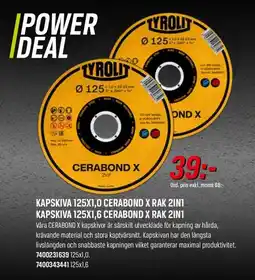 Tools Kapskiva 125x1,0 cerabond x rak 2in1 Kapskiva 125x1,6 cerabond x rak 2in1 erbjuda
