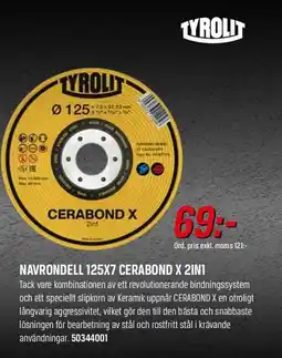 Tools Navrondell 125X7 cerabond x 2in1 erbjuda