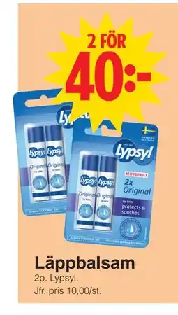 Matöppet Läppbalsam erbjuda