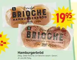 Matöppet Hamburgerbröd erbjuda