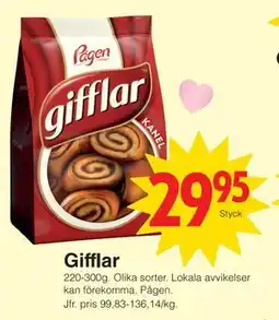 Matöppet Gifflar erbjuda