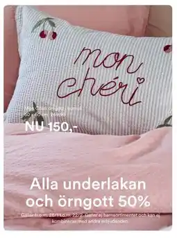 Hemtex Alla underlakan och örngott 50% erbjuda