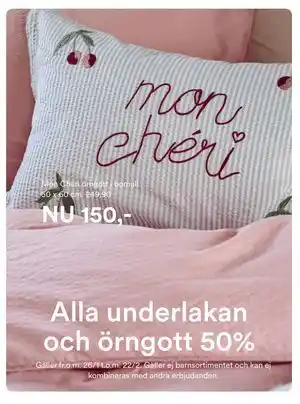 Alla underlakan och örngott 50%