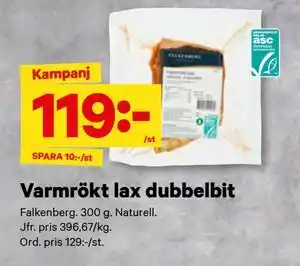 Varmrökt lax dubbelbit