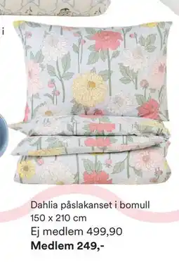 Hemtex Dahlia påslakanset i bomull 150 x 210 cm erbjuda