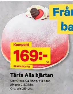 City Gross Tårta Alla hjärtan erbjuda