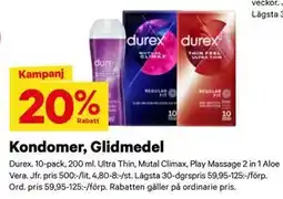 City Gross Kondomer, Glidmedel erbjuda