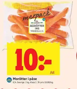 ICA Kvantum Morötter i påse erbjuda