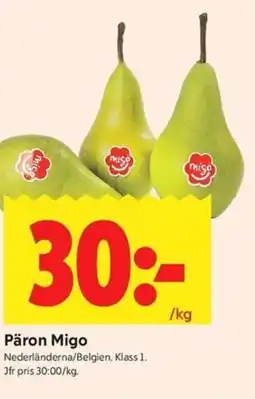 ICA Kvantum Päron Migo erbjuda