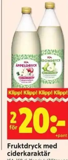 ICA Kvantum Fruktdryck med ciderkaraktär erbjuda