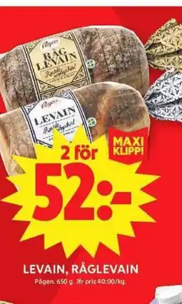 ICA Maxi Levain, råglevain erbjuda