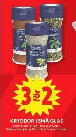 ICA Maxi Kryddor i små glas erbjuda