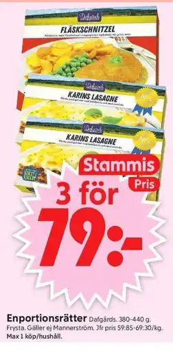 ICA Supermarket Dafgårds Enportionsrätter erbjuda