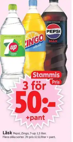 ICA Supermarket Pepsi, Zingo, 7-up Läsk erbjuda