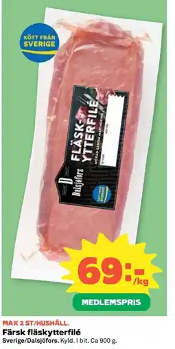 Coop Dalsjöfors Färsk fläskytterfilé erbjuda