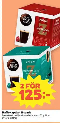 Coop Dolce Gusto Kaffekapslar 16-pack erbjuda