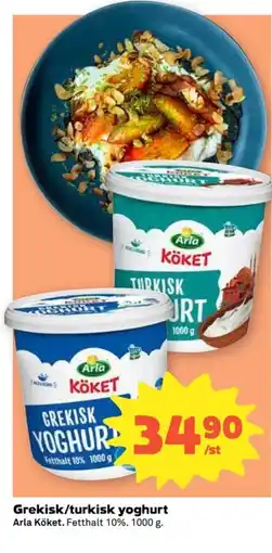 Coop Arla Grekisk/turkisk yoghurt erbjuda