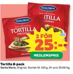 Coop Santa Maria Tortilla 8-pack erbjuda