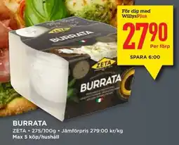 Willys ZETA Burrata erbjuda