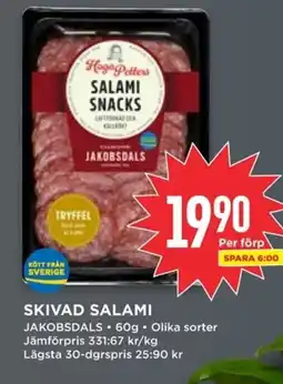 Willys JAKOBSDALS Skivad salami erbjuda