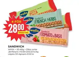 Willys WASA Sandwich erbjuda