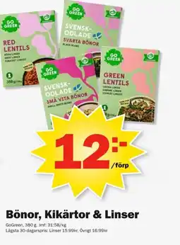 Pekås GoGreen Bönor, Kikärtor & Linser erbjuda