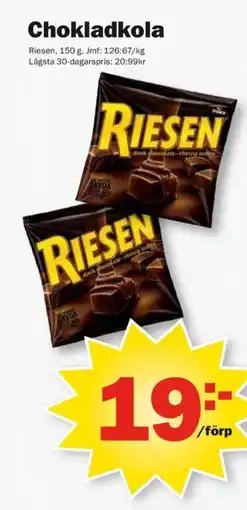 Pekås Riesen Chokladkola erbjuda