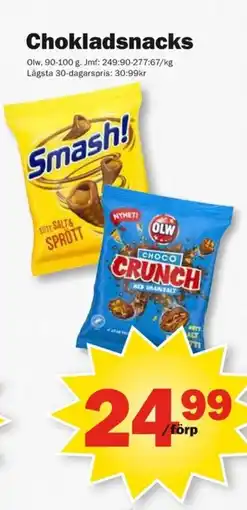 Pekås OLW Chokladsnacks erbjuda