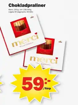 Pekås Merci Chokladpraliner erbjuda