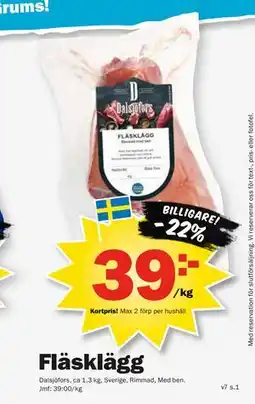 Pekås Fläsklägg, Medlemspris erbjuda