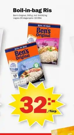Pekås Boil-in-bag Ris erbjuda
