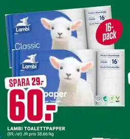 ÖoB LAMBI TOALETTPAPPER erbjuda