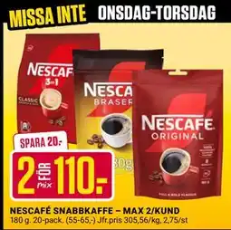 ÖoB NESCAFÉ SNABBKAFFE – MAX 2/KUND erbjuda